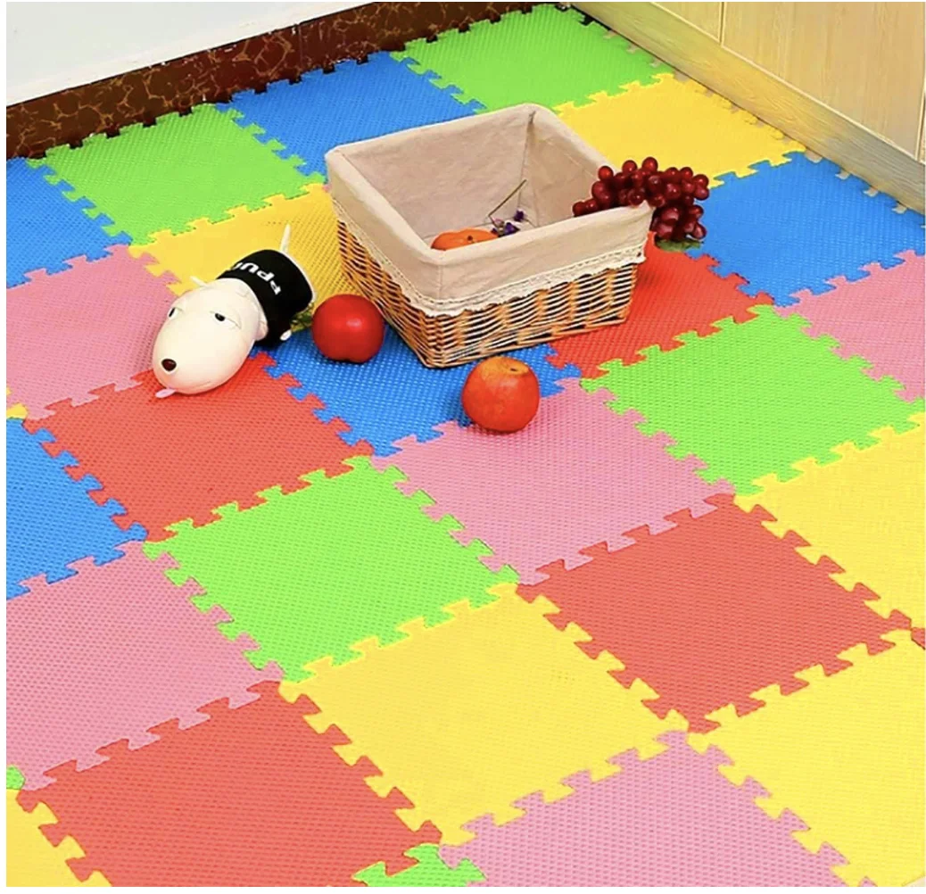 Kids Puzzle Play Mats, 20pcs Extra Large Colorful Foam Flooring Tiles, Interlocking Floor Mats with Borders for ChildrenCrawling