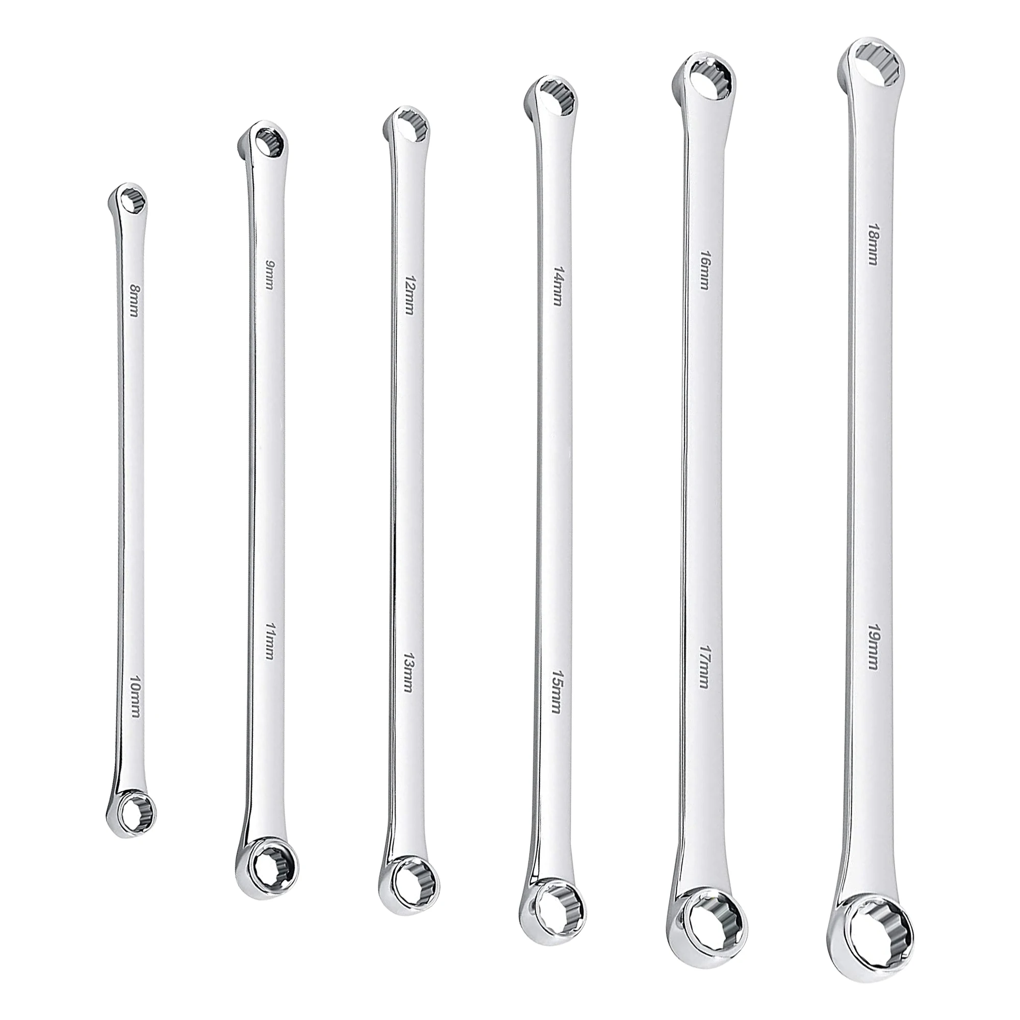 

6pcs Wrenches Metric 8mm-19mm Extra Long Box End Wrench Set for Car Repair CRV Combination Durable Aviation Spanners