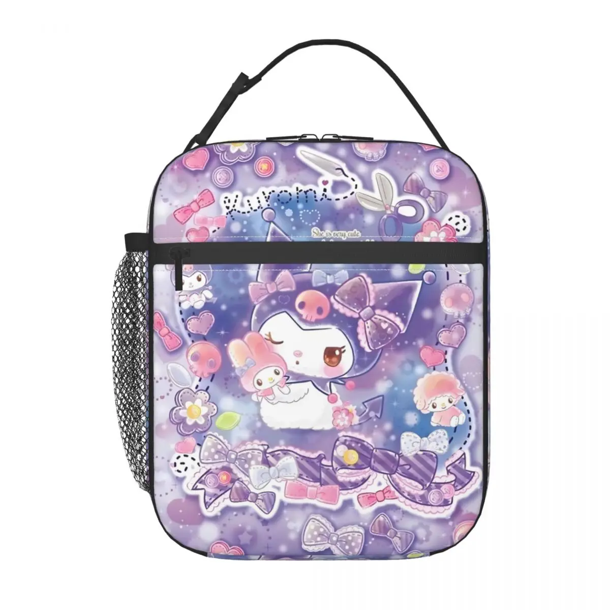 

Custom Kuromi Cute Cartoons Lunch Bag Cooler Thermal Insulated Lunch Box for Work Office Picnic Food Portable Tote Bags