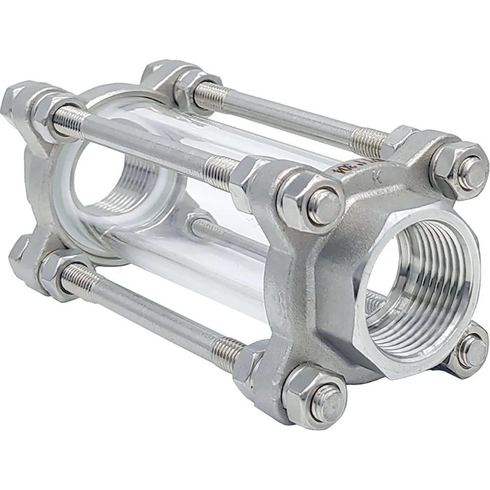 

1/4" 3/8" 1/2" 3/4" 1" -2" BSPT NPT Female 304 Stainless Steel Sight Glass Diopter Pipe Fitting Plumbing Industry Use