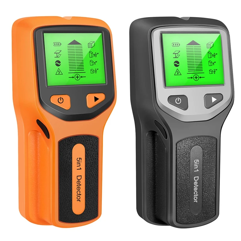 5 In 1 Wall Scanner Stud  Digital Handheld Wall  PVC Water Pipe Metal Finder Scanner Black-Silver Easy To Use