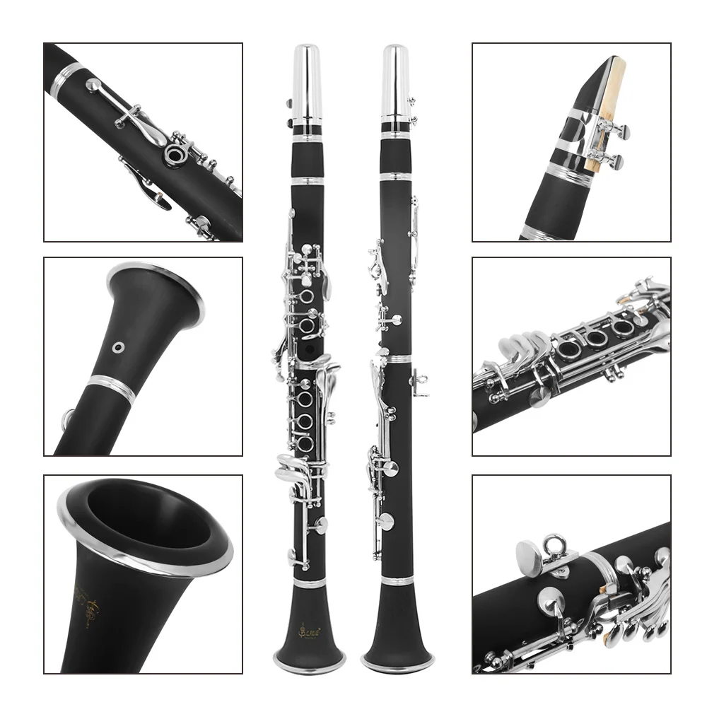 SLADE C Key Clarinet 17 Keys Clarinet Bakelite Body Sib Klarnet Professional Woodwind Instrument With Leather Case Accessories