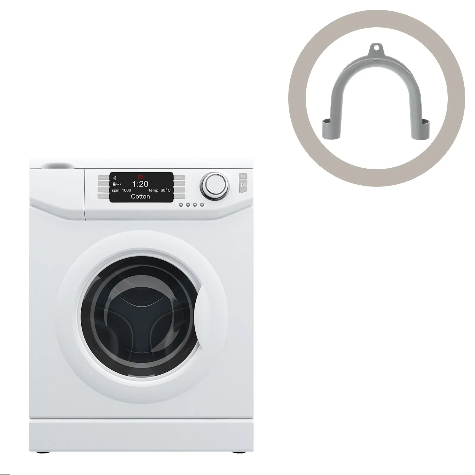 Washing Machine Drain Hose Holder U Shape Hook Easy Install for Washer Drain Hose Guide Clip U Brackets for Mounting