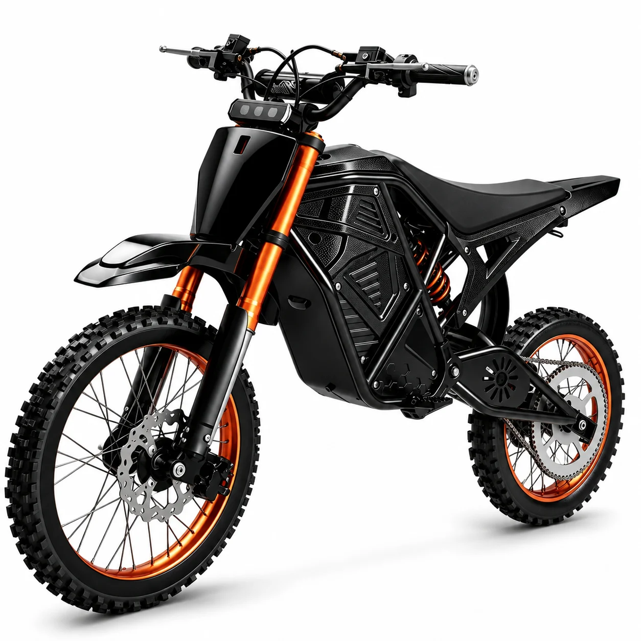 3000W Peak Power Off-Road E-Motorcycle 48V 20.8Ah | 38 MPH Top Speed & 283Nm Torque, 65° Climbing Ability | Dual Suspension Electric Bike with 14" Front / 12" Rear Tires, 40-Mile Range