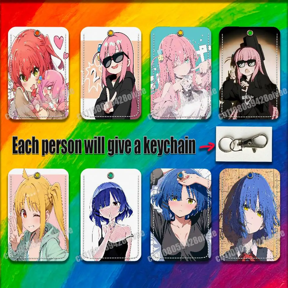 

B-Bocchi the Rock Ryo Yamada Ikuyo Kita Hitori Goto For ID Clips Credit Bank Bag Card Holder Cover Pocket Decoration Keychain