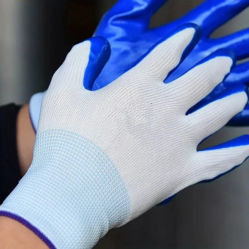 1 paire de gants de travail en caoutchouc, colle à tremper, en Latex fin, antidérapant, résistant à l'usure, épais, fins, gants de Protection du travail