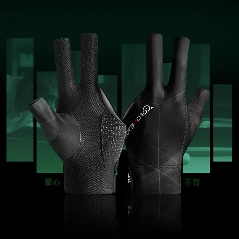 Professional Billiard Three Finger Gloves Elasticity Billiards Gloves Light Billiard Amateur Training Gloves Accessories