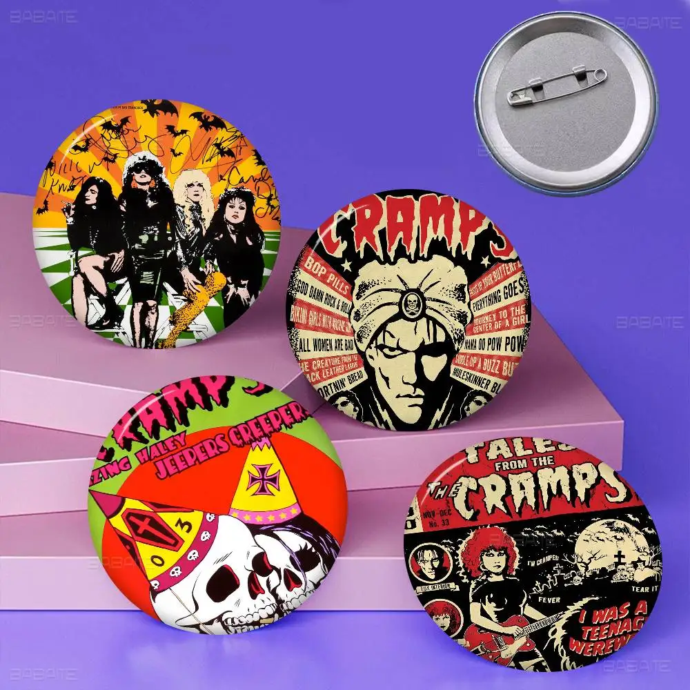 Retro Musik T-Die C-Cramps Band Cartoon Broschen Anime Abzeichen Runde Handgemachte Brosche Anstecknadeln Schmuck Für Rucksack kleidung Geschenk