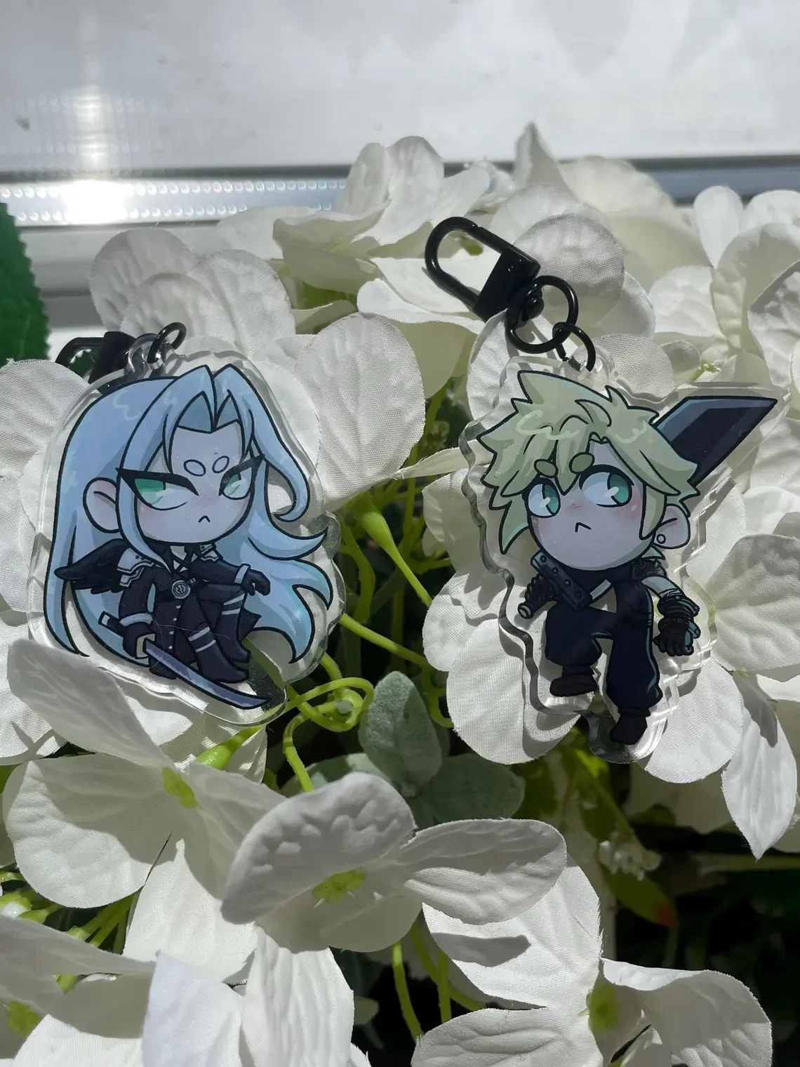 Final Fantasy 7 Sephiros Claude Acrylic Keychains Talisman Valentine's Day Gift Anime Gaming Collectible Keyring