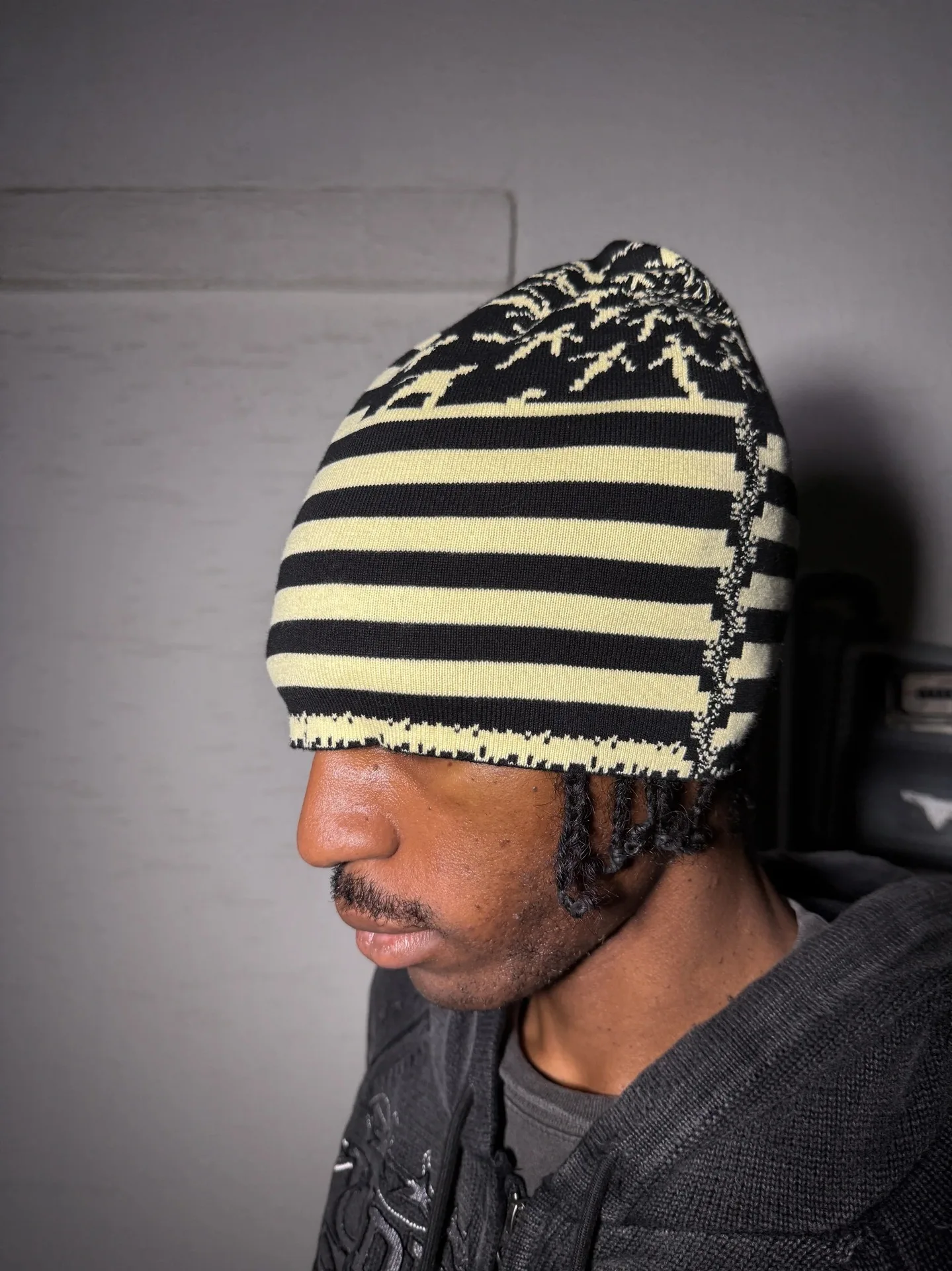 Spring New Y2K Striped Retro Knitted Hat Fashionable Casual Item Ins Same Style Street Air Cooled Hat