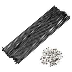 36 Pcs Mountain / Road Bike Stainless Steel 14G J Bend Spokes Black Colour High Strength Bicycle Spokes 262mm