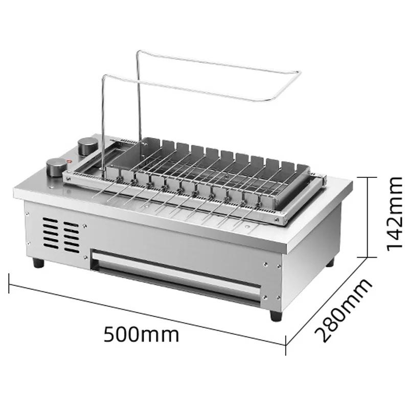 10 꼬치/16 꼬치 상업용 자동 회전 꼬치 기계 바베큐 그릴 무연 전기 도금 실내 전기 그릴