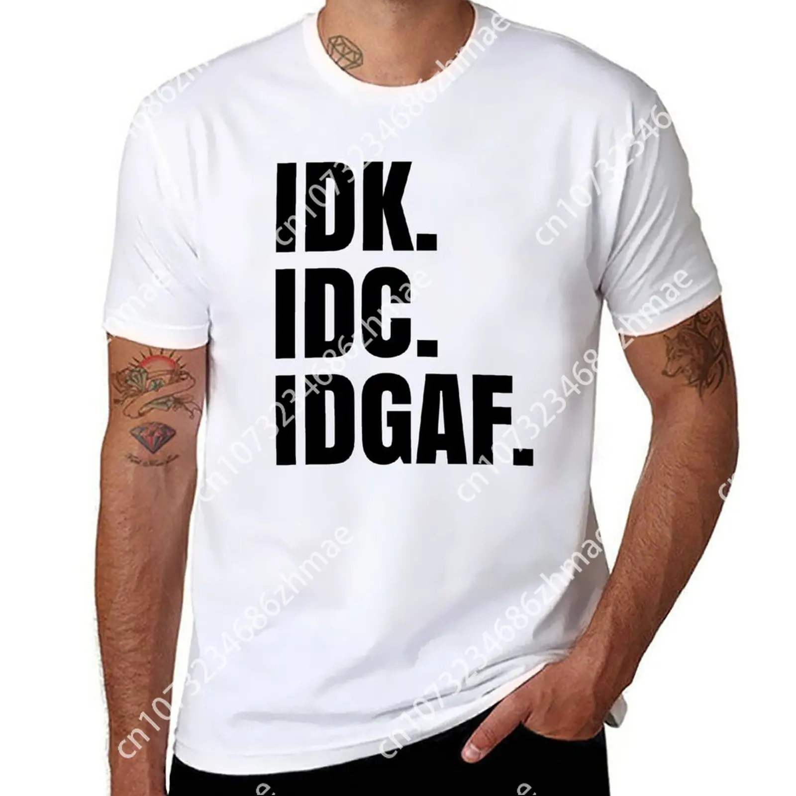 Новый IDK. IDC. Идентификация. Футболка для мальчика, черная футболка, модные повседневные тяжелые футболки для мужчин