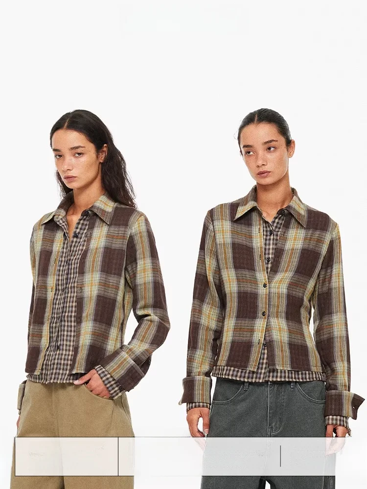 

Age of Ascent в клетку в стиле ретро, тяжелая ткань Cosite, женская длинная дышащая удобная хлопковая ткань Irt