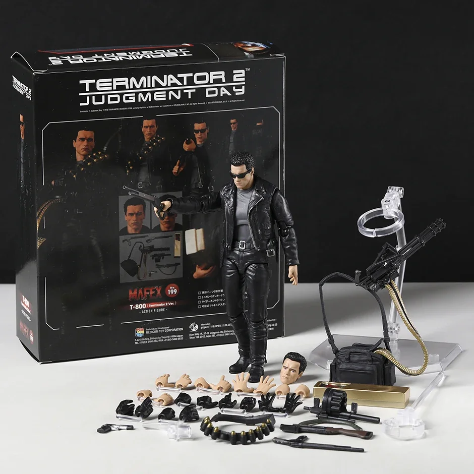 MAFEX No.199 Terminator 2 T-800 PVC Action Figure Model Toys Doll for Collectible