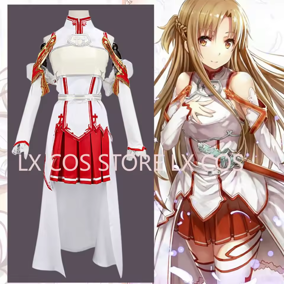 Anime Sword Art Online Cosplay Costume Asuna Yuuki Kirito Full Set Halloween Costumes For Women Men Anime Clothes Wig - AliExpress 200000532