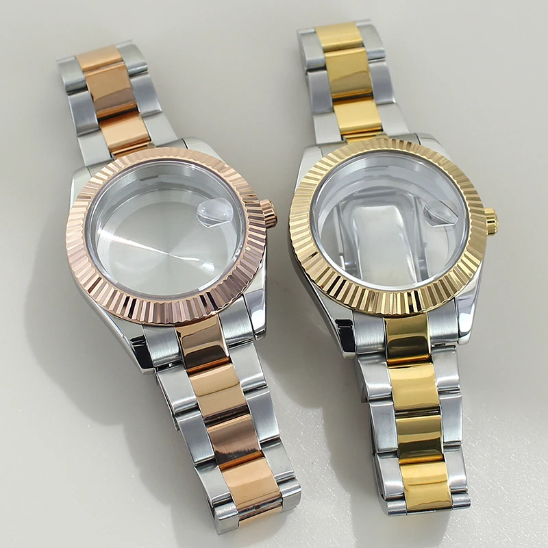 

Gear Edge 36mm 39mm Watch Case Sapphire Crystal Waterproof For Seiko NH35 NH36 NH38 NH34 Miyota8215 Movement 316L Steel Bracelet