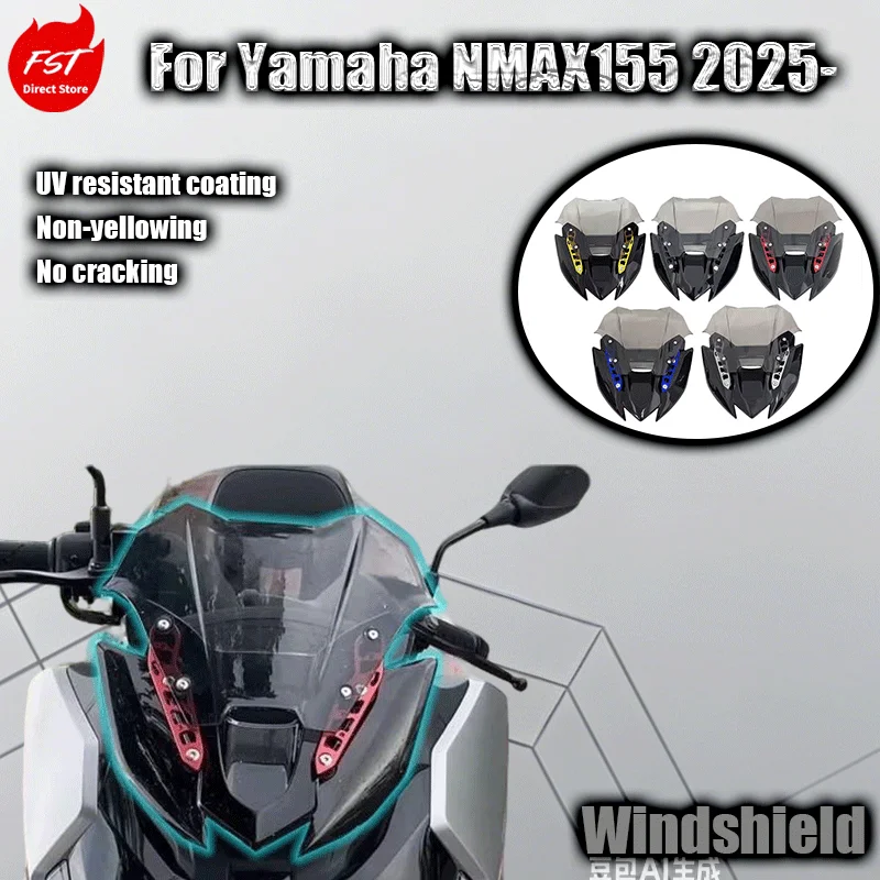 

Для YAMAHA NMAX155 2025: Модифицированное регулируемое ветровое стекло для мотоцикла, дефлектор для улучшения комфорта езды