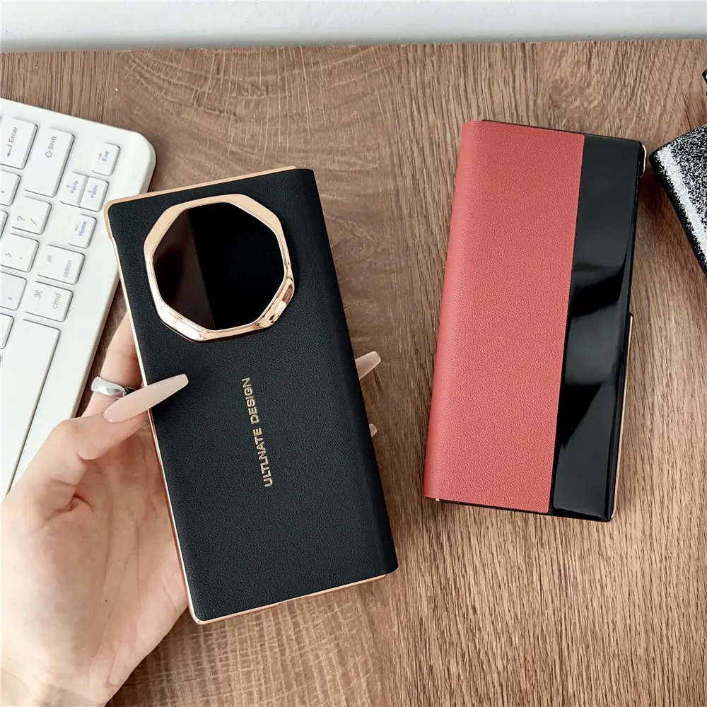 Genuine Cowhide Leather Napa Flip Case for Huawei Mate XT Window View Cover