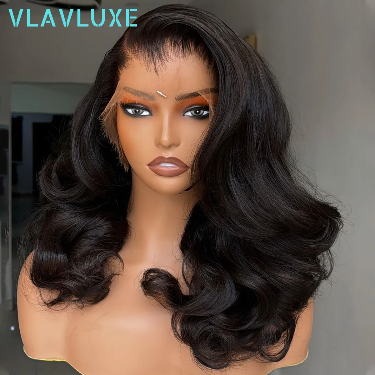 

Glueless 400 Density Bouncy Curly Double Drawn 13×4 HD Transparent Lace Front Human Hair Wigs Super Double Preplucked Wear Go