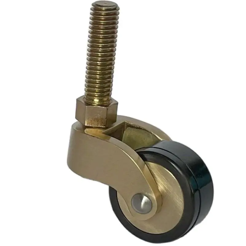4 peças de bronze resistente rodas universais rodízios de metal ruedas para com haste rosqueada silencioso rodízios móveis rodas casa ferragem