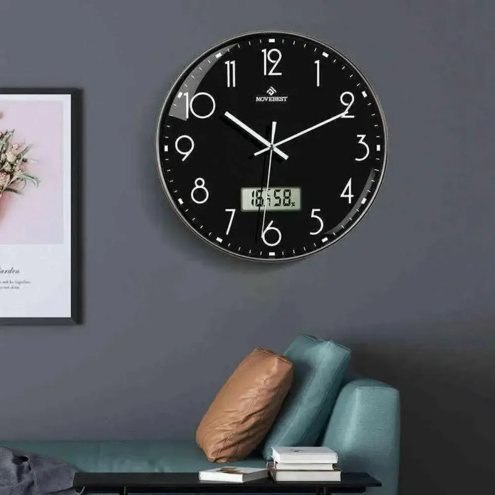 Reloj De Pared Wall Clocks for Living Room Simple Household Mute Quartz Modern Design, Home Decor House Room Decoration 12 Inch