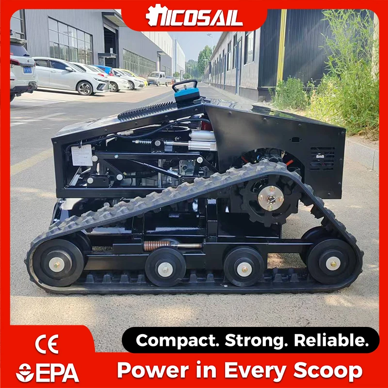 

HB800 Tracked RC Lawn Mower Remote Control Lift Cutter Head for EU Complex Terrain
