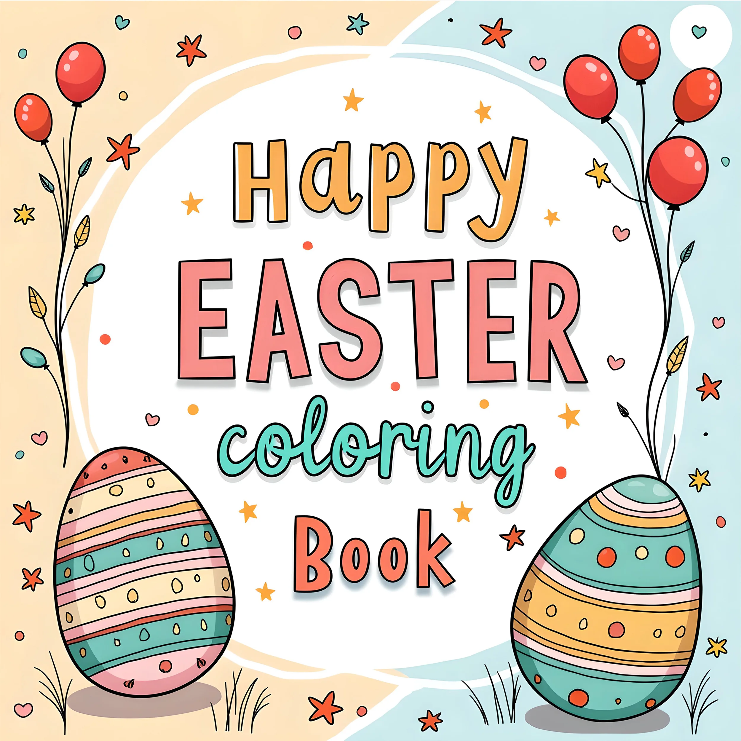 The Coloring Book Easter Theme for Adults and Teens Features Cute Bunnies and Eggs, Happy Easter Holiday Gifts