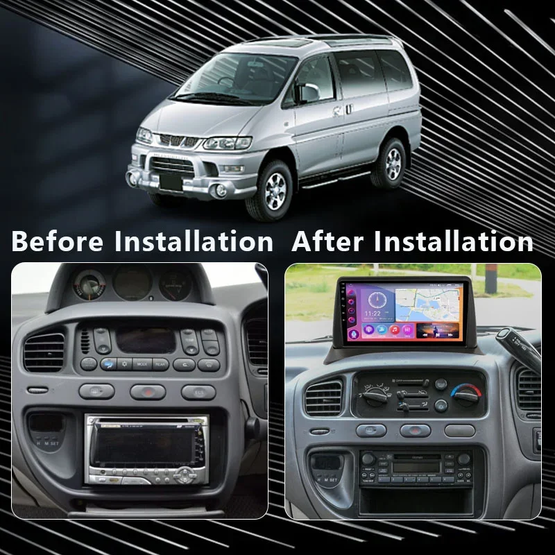 QSZN For Mitsubishi Delica 4 1994 - 2007 RHD 2K QLED Android 13 Car Radio Multimedia Video Player GPS AI Voice CarPlay Head Unit