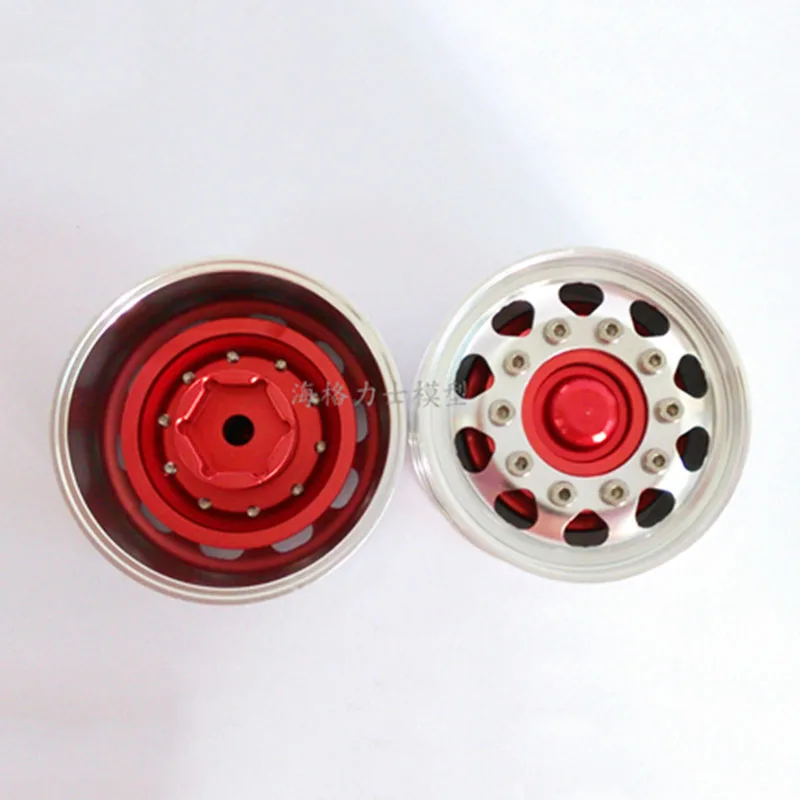 2 Metal Rear Wide Wheels Hub(single Wheel) for 1/14 Tamiya RC Truck Trailer Tipper Scania 770s Benz Actros Volvo MAN Iveco Parts