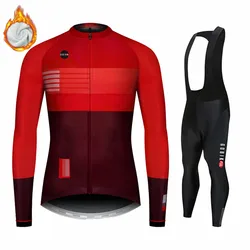 Gobikful-Winter Bicycle Set for Men, Bike Cycling Team, Long Sleeve Thermal Fleece Sportswear, Racing Jersey Suit, 2022