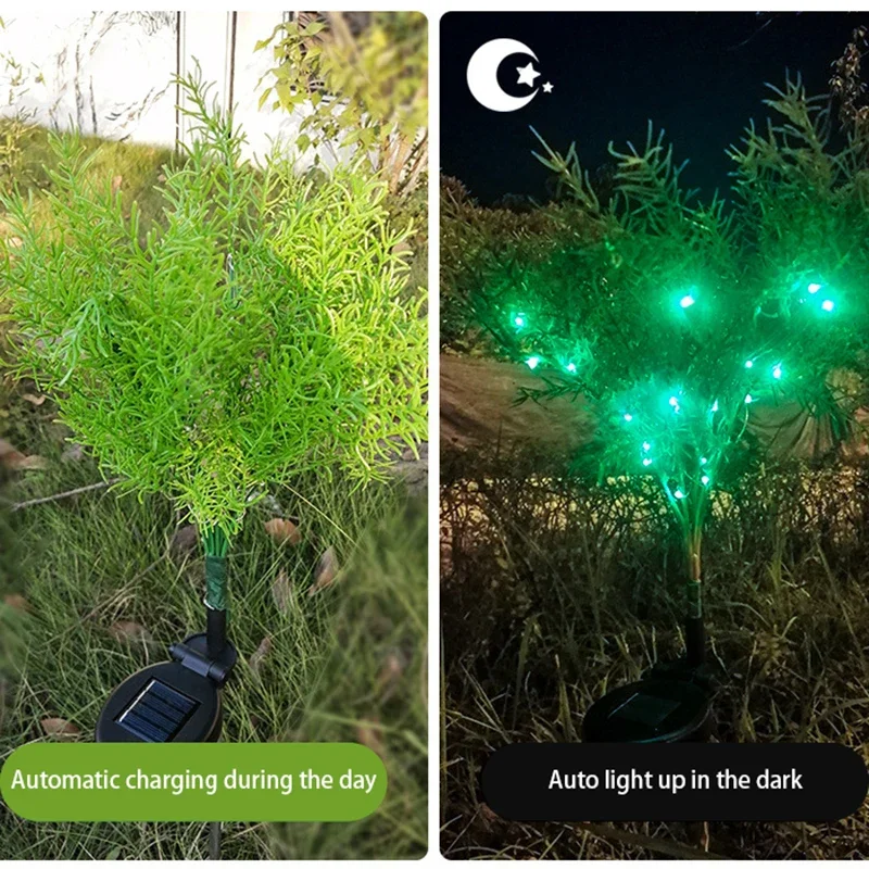 

LED Solar Powered Lamp Emulation Tree Lights Outdoor Gradient Colorful Light Waterproof Garden Path Yard Landscape Decor