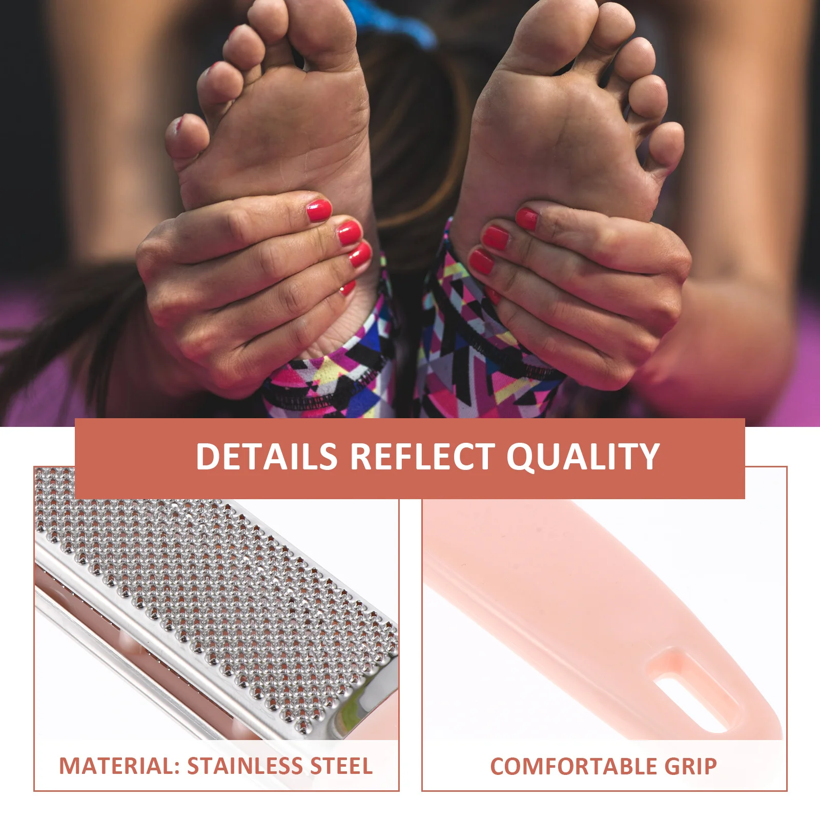 4 قطعة ملف باديكير مزدوج الجانب الكالس مزيل الغسيل العناية بالقدم أداة مجموعة إزالة الجلد الميت خفيفة الوزن مكافحة زلة مقبض