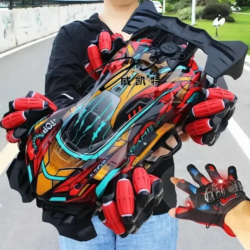 Wholesale F1 Drift RC Car With Led Lights Music 2.4G Glove Gesture Radio Remote Control Spray Stunt Car 4WD Electric Toys