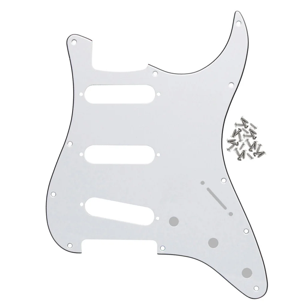 Fleor 1pc st sss E-Gitarre Schlagbrett Kratz platte & Schrauben für 11 Löcher Gitarren teile, 4 Farben wählen – Detail 12