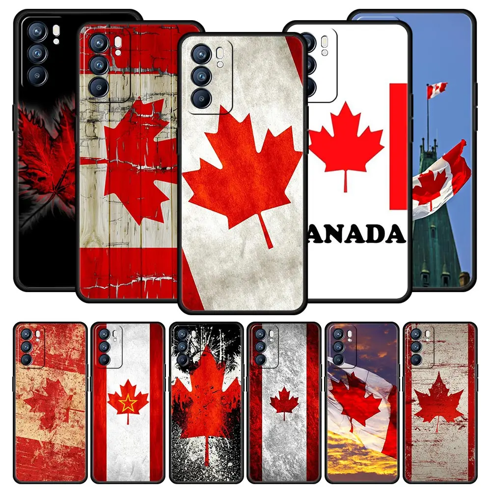 Canada Canadian Flag CA Leaf Case For OPPO A54 A53 A52 A16 A15 A74 A9 2020 A76 A95 A12 Reno7 Reno6 Z Find X5 Pro 5G Phone Cover