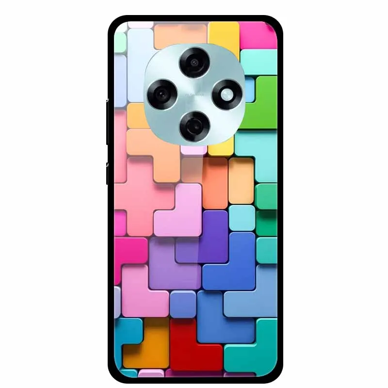 حافظة من الزجاج المقسى لهاتف OPPO A6 A5i pro غطاء ممتص للصدمات Funda لهاتف OPPO A6i A5 كارتوني ملون هدية حافظات هاتف غطاء خلفي صلب