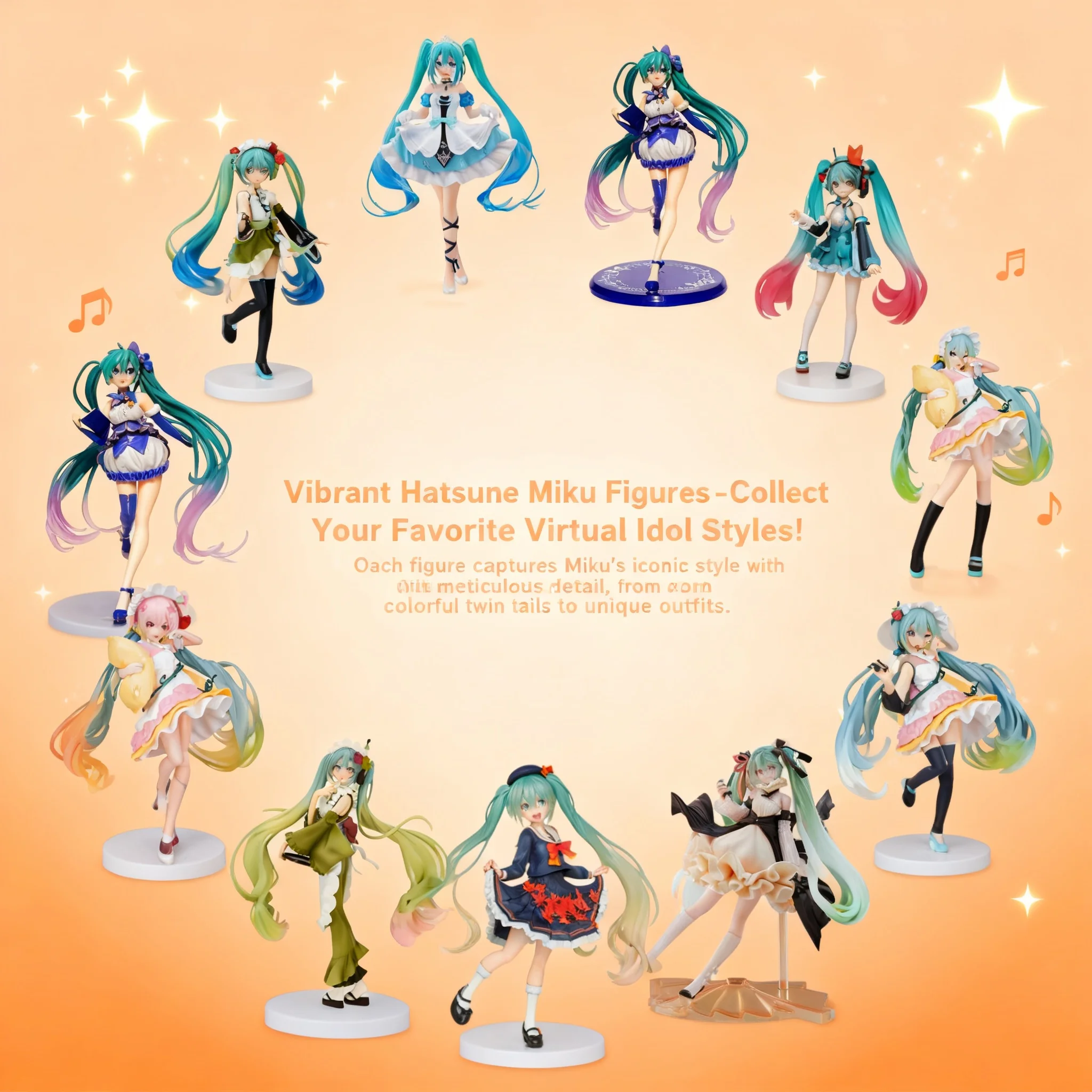 Wholesale Drop Shipping Hatsune Miku Anime Figure Collectible Model Desktop Decor Statue Gift for Girls Fans Cosplay Doll PVC