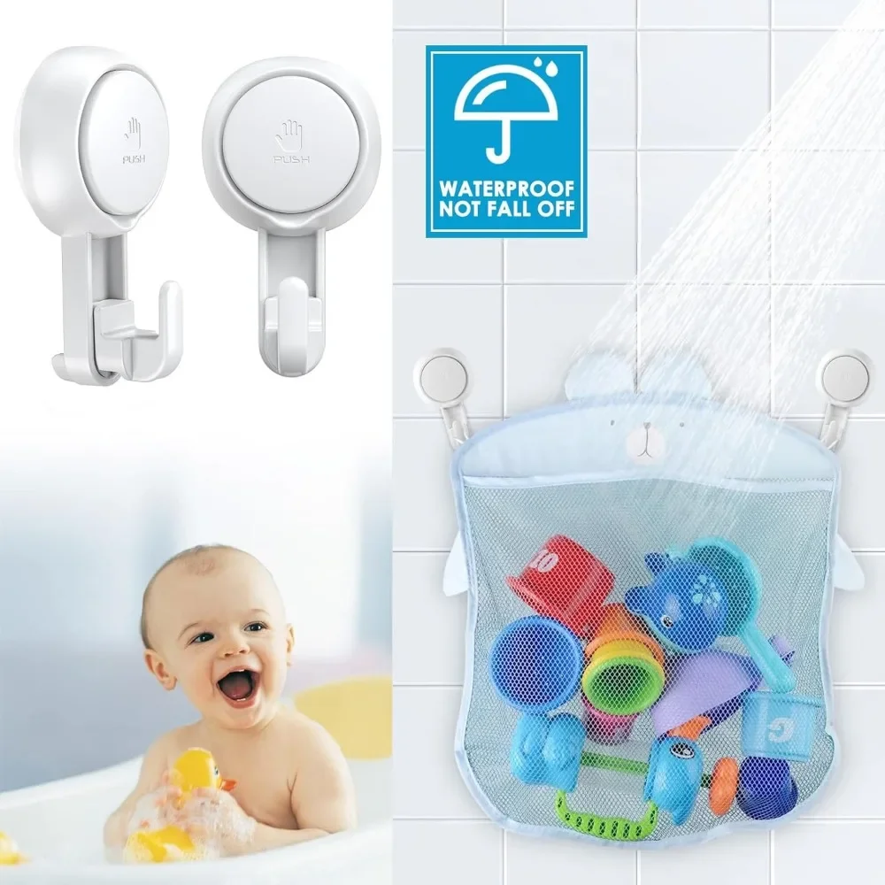 Suction Cup Hooks Powerful Vacuum Waterproof Suction Hook Hanger Bathroom Kitchen Towel Wall Hook Storage Holder Organization view 4