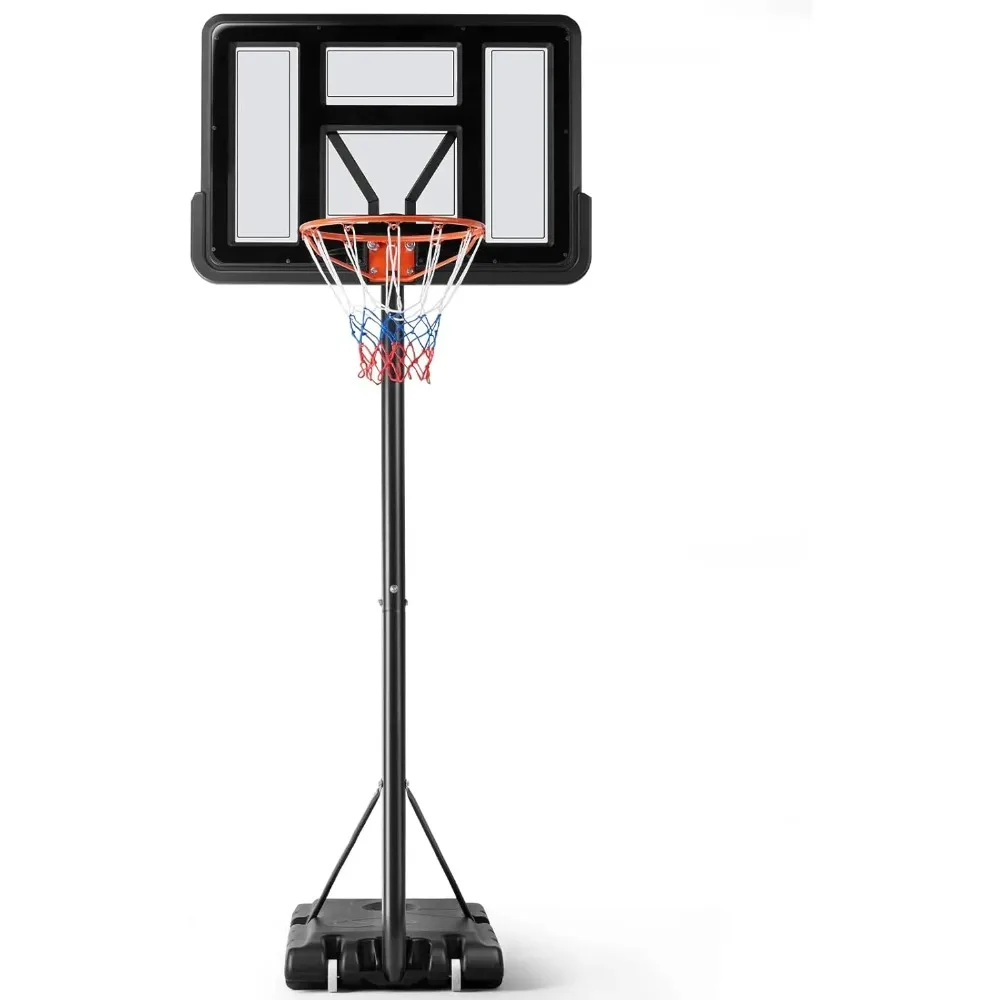 

Basketball Hoop Outdoor 4.2-10ft Adjustable Portable, 44 Inch Shatterproof Backboard for Youth Adults, Backyard & Driveway