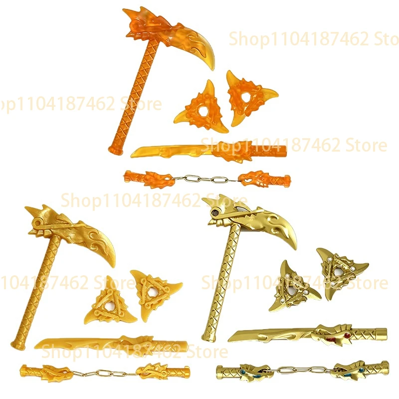 Elemental Anime Cartoon Building Blocks Figure Sword Katana Axe Cloak Models Accessory Assemble  Mini Brick Toy Gift For Kid H30