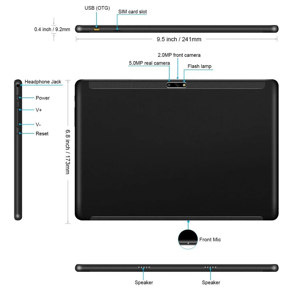 2024 miglior Tablet PC Android 7.0 10.1 pollici 2GB + 16GB Wifi Tablet PC Dual Camera Dual Sim Card Phone Tab Kids Tablet PC