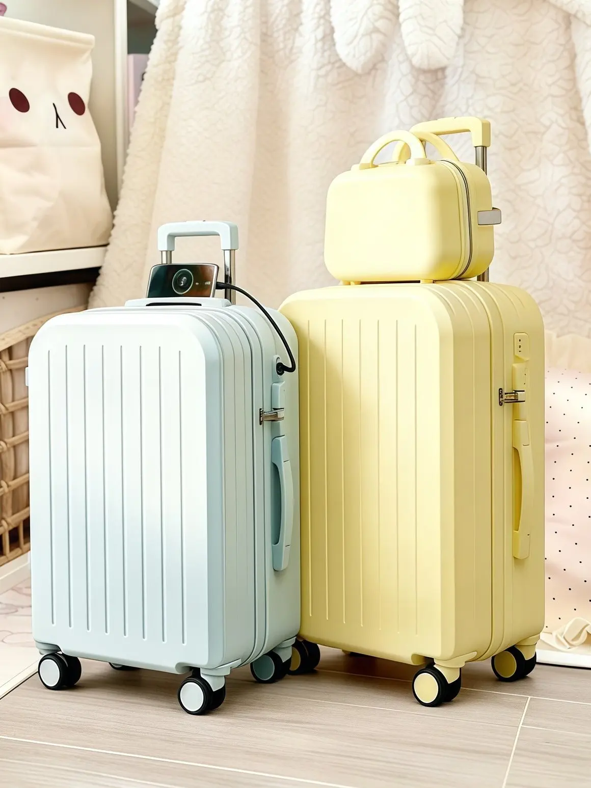 軽量ポータブル荷物用キャリーオンスーツケース-旅行用-20インチ-静音ユニバーサルホイール-耐久性のあるパスワードロック-男女兼用