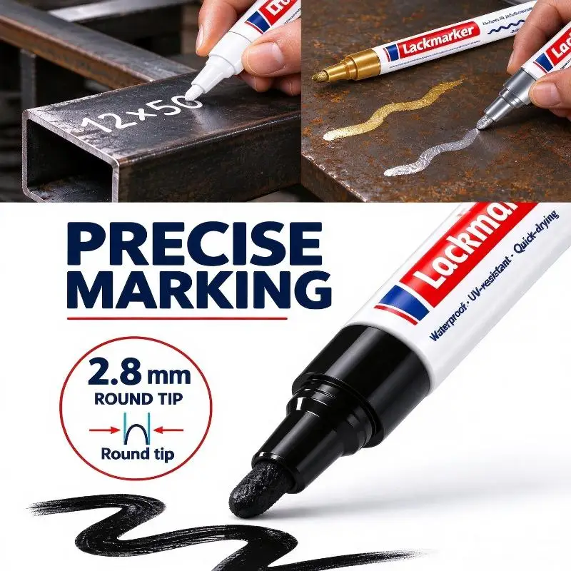 2.8mm Permanent Paint Marker Pen Waterproof Quick Dry Oil Based Markers For Metal Wood Plastic Glass Stone Painting Pens
