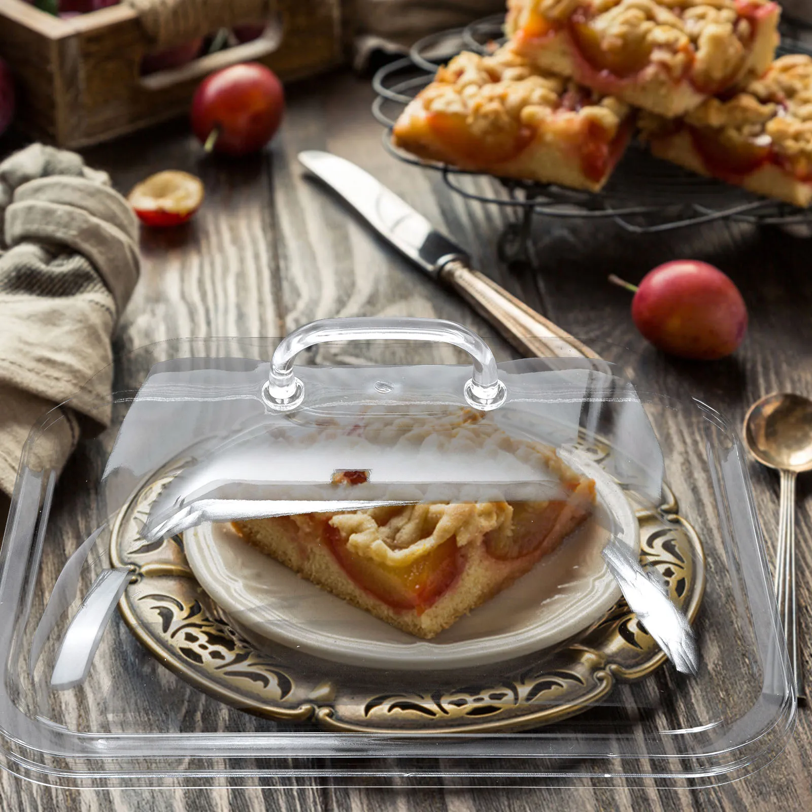 

Acrylic Food Transparent Rectangular Cake Cover For Kitchen Home Camping Picnic Use Dish Storage Protective Cover