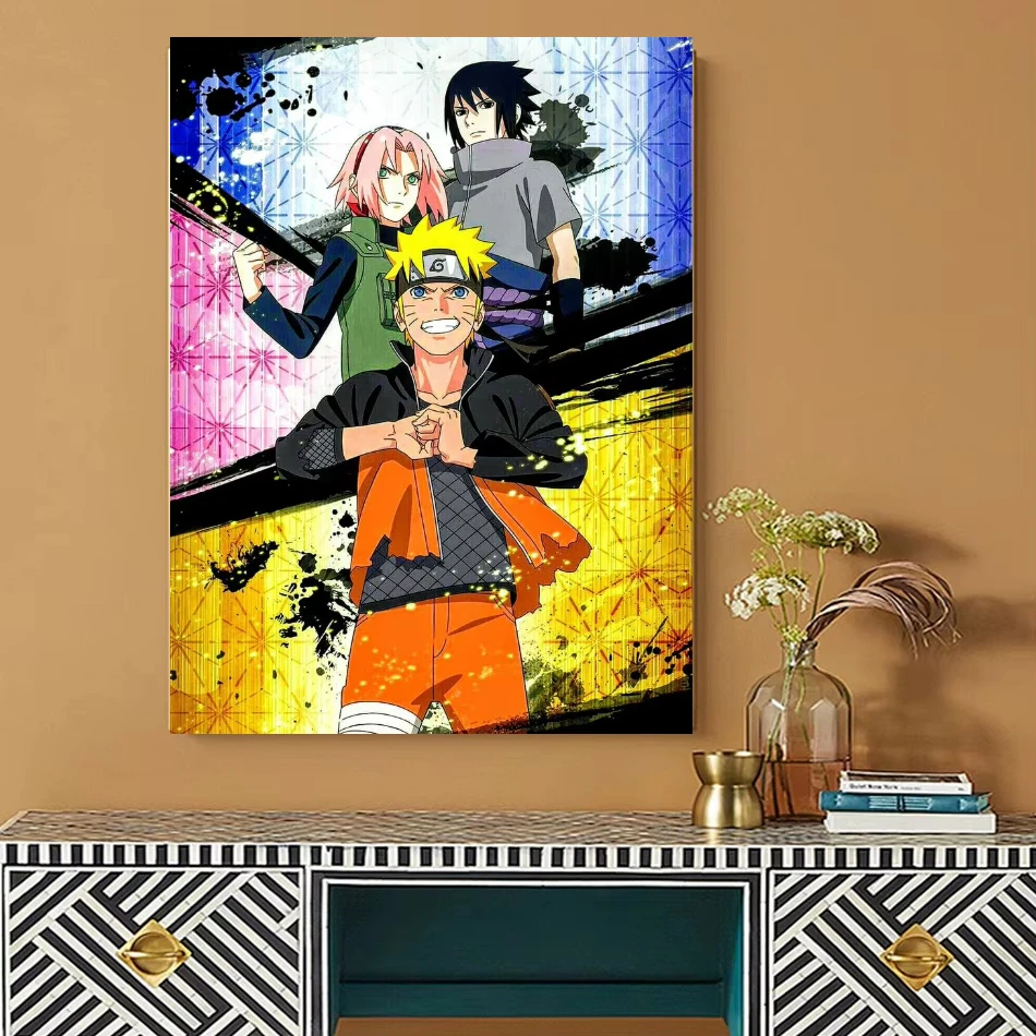 Oil Painting Anime Naruto Team 7 Naruto Sakura Sasuke By Numbers for Living Room Bedroom Home Decor Perfect Gift Frameless
