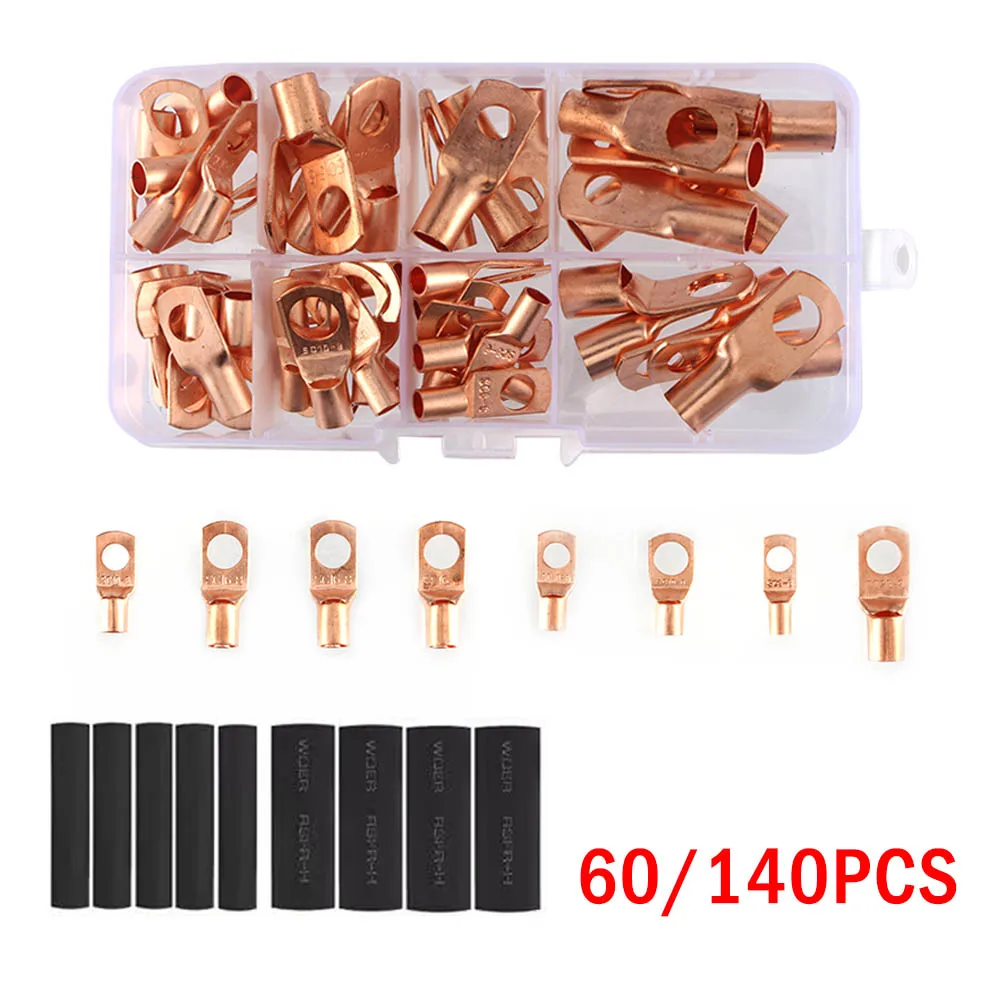 High Performance Battery Cable Tube Wire Ring Connector Copper Lug Terminal Kit SC6 10 25 Electrical Spare Part Accessory