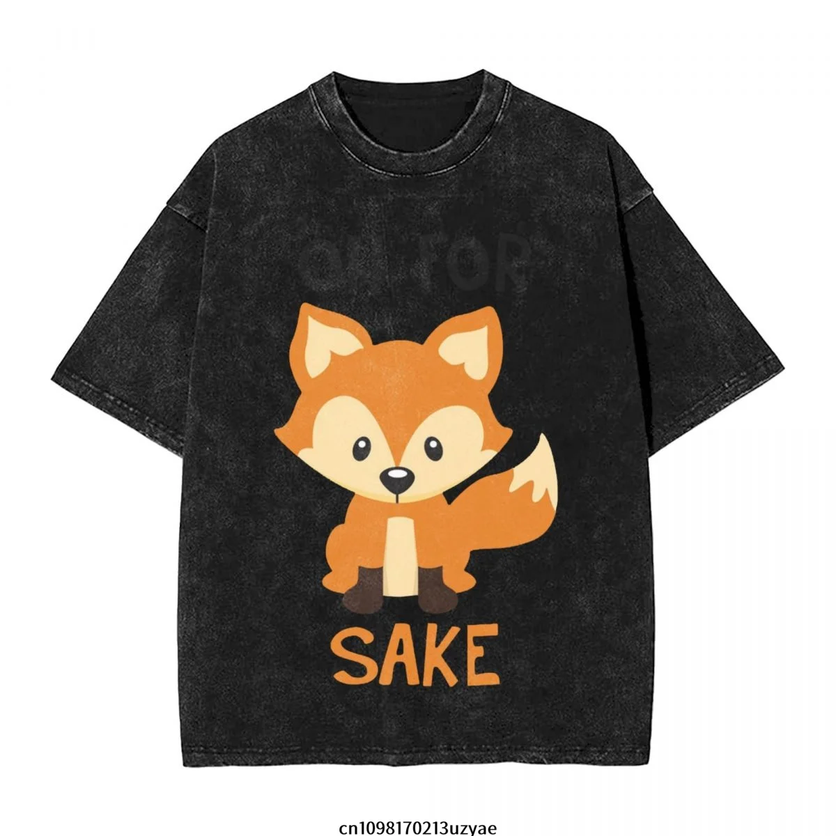 

Fox Sake Men's Vintage Cotton Short Sleeve T-Shirt Summer Hip Hop Tee shirt