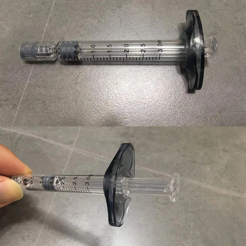 Glass Syringe Luer Lock Syringe 3ml Capacity Borosilicate Glass Prefillable Syringe Reusable Pyrex for Hemp, CBD Oils, EJuices,