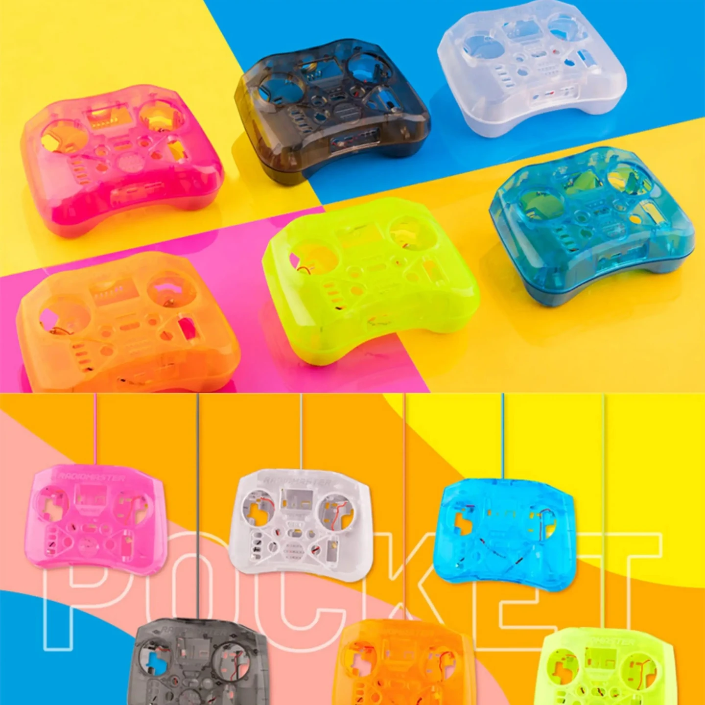 RadioMaster POCKET RC Transparent Front & Rear Shell DIY Color Housing Kit Replacement Case For FPV Remote Controller